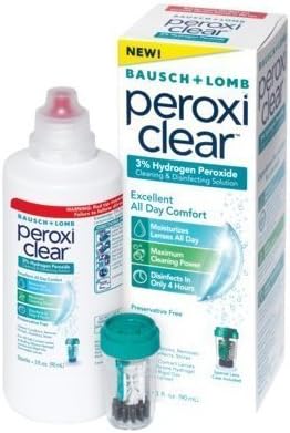 Bausch &amp; Lomb PeroxiClear Contact Lens Cleaning &amp; Disinfecting Solution - Disinfects In Only 4 Hours - Net Wt. 3 FL OZ (90 mL) Each - Pack of 4 by PeroxiClear