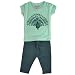 Bio Kid Designer Top & Capri Bottom - Brook Green T Shirt & Leaf Green Leggings - 2 Pcs Set Pack RS.451.00