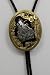 Howling Wolf Black/Gold Enamel Bolo Tie