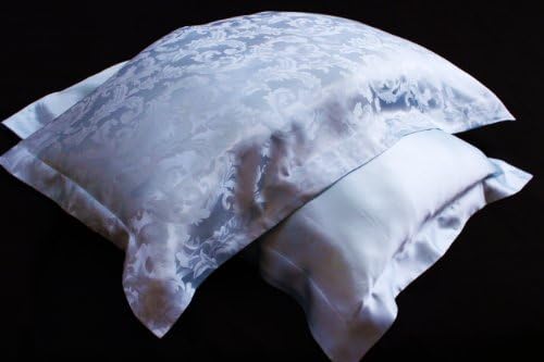 100% 19mm Mulberry Silk Two Sky Blue Pillow Shams King. CLOSE OUT PRICE!