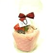 Wrapped Cup Cake Dessert Hand Towel Wash Cloth Home Gift Set Pink with Strawberry Magnet