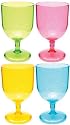 French Bull Glitter Acrylic Goblet Set, Set of 4