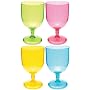 French Bull Glitter Acrylic Goblet Set, Set of 4