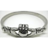 LadiesStainlessSteelCladdaghBangleBraceletIrish