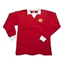 Score Draw Official Retro Manchester United 1973 No7 Long Sleeve Men's Retro Football Shirt