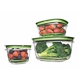 Rubbermaid 7J9000FRES 2.0 Cup Produce Saver - Green - Case of 8
