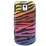 Crystal Hard RUBBERIZED BLACK With MULTICOLORED ZEBRA Design Faceplate Cover Case Shield for SAMSUNG M910 INTERCEPT (SPRINT) [WCM156]