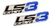 2x (pair/set) LS3 6.2L V8 Blue Engine Emblems Badges Highly Polished Aluminum Chrome Silver for GM General Motors Chevy Chevrolet