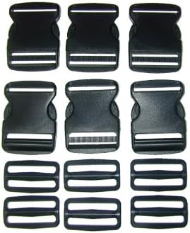 6 - 2" Black Side Release Buckles and 6 - 2" Black Triglide Buckles