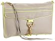 Rebecca Minkoff Clutch with Chain Strap,Dove Grey/Flu Yellow,one size Rebecca Minkoff Clutch with Chain Strap,Dove Grey/Flu Yellow,one size