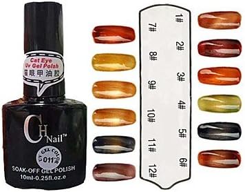 nananana UV Color Opal Builder Gel Nail Polish No.1-12 Suit with Opal Bar Magnet(10ml,1PCS,Assorted Colors)