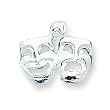 Sterling Silver Comedy/Tragedy Charm with 20 inch Sterling Silver Chain