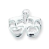 Sterling Silver Comedy/Tragedy Charm with 20 inch Sterling Silver Chain