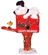 36" Animated Tinsel Peanuts Snoopy On Mailbox Lighted 3-D Christmas Yard Art
