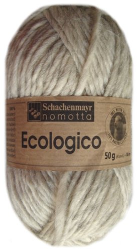 Childrens Toyshop  Garten & Freizeit : Schachenmayr Handstrickgarn Ecologico 50g, naturbelassene Schurwolle, Farbe 81 natur-silber