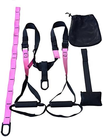 Wing Suspension Straps Home Kit with Door Anchor and Carry Bag- Pink