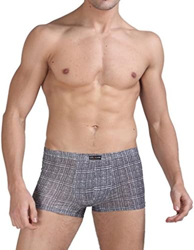 Ubon Men's Milk Silk Print Boxer Brief(1508,L)