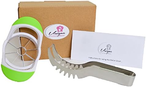 Watermelon Slicer, works great on Cantaloupes,Honeydew and Great Cake Cutter, Stainless Steel and Includes Bonus Apple Corer Slicer and Instructions for Slicer.