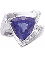 14K White Gold Tanzanite and Diamond Ring -- LIFETIME WARRANTY