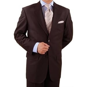 Presidential Suit Signature Collection Mens Suit Italian Merino Wool 140s Two Button Jacket Flat...