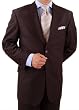 Presidential Suit Signature Collection Mens Suit Italian Merino Wool 140s Two Button Jacket Flat Front Pants Business Suit Dark Brown