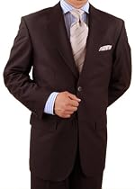 Presidential Suit Signature Collection Mens Suit Italian Merino Wool 140s Two Button Jacket Flat Front Pants Business Suit Dark Brown