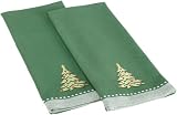 DII Christmas Tree Embroidered Kitchen Towel, Same Design, Set of 2