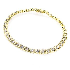 14K Yellow Gold 2 Carat Diamond Tennis Bracelet 7 by Netaya