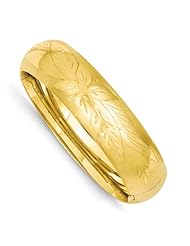 14k Yellow Gold 11/16 Florentine Engraved Hinged Bracelet Bangle