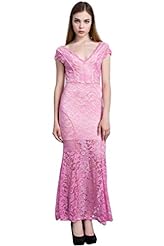 Lace Illusion Fit-and-Flare Polyester Summer Evening Dress 