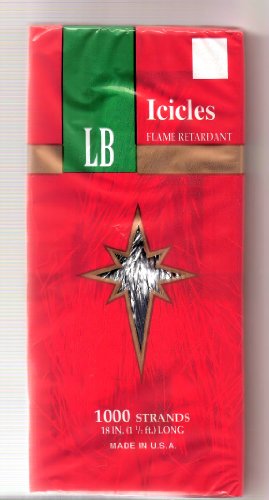 1 X Silver Tinsel Icicle Strands - 1000 Strands - Length 18 in.