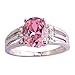 Psiroy 925 Sterling Silver Plated Oval Shaped Simulated Pink Topaz Ring Size 10
