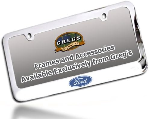 Ford Oval License Plate Frame, Full Bottom (Chrome Brass)