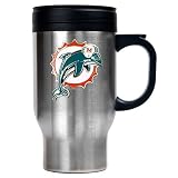 Miami Dolphins 16oz Stainless Steel Travel Mug  (Primary Logo)