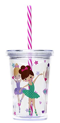 C.R. Gibson Kids Insulated Twinkle & Twirl Tumbler with Straw