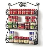41hYN8o6HhL. SL160  Spectrum 43710 Wall Mount Scroll Spice Rack, Black