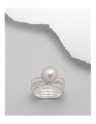 Fresh Water Pearls Ring In 92.5 Sterling Silver