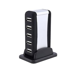 USB Highspeed 7 Port Hub w/ AC Adapter (Silver)