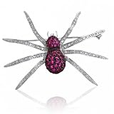 Bling Jewelry Sterling Silver Pave Pink CZ Spider Pin Brooch