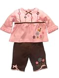 2pc Pink & Brown Corduroy Pants Outfit by Baby Essentials