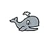 Childerens Gray Whale Iron on Embroidered Patch