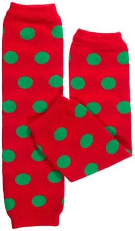 Christmas Baby & Toddler Leg Warmers in various styles by My Little Legs for boys & girls (Christmas Polka Dot)