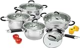 10 Pcs heavy gauge clad bottom Stainless Steel Cookware set