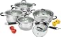 10 Pcs heavy gauge clad bottom Stainless Steel Cookware set