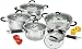10 Pcs heavy gauge clad bottom Stainless Steel Cookware set