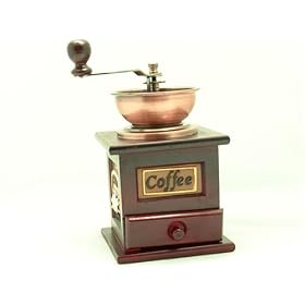 Coffee Grinder - Classical Style in Maple Wood and Copper Tones