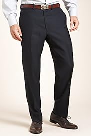 Collezione Luxury Pure Wool Flat Front Textured Trousers