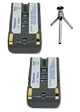 Multipack (2 Count): Replacement Battery for Specific Digital Camera and Camcorder Models / Compatible with SAMSUNG SB-L110A, SB-L160, SC-L520, SC-L530, SC-L550, VM-A350, VM-A400, VM-A5500, VP-L2000, VP-L3000, VP-L4000 - Includes Mini Tripod with Expandable Legs