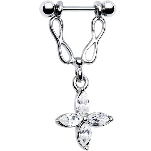 Clear Gem Flower Helix Cartilage Earring