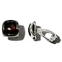Sterling Silver Cherry Amber Square Fashion Cuff Links